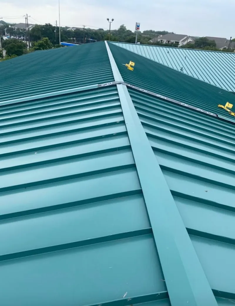 Green commercial metal roof ridge and valley for Metal Roof Repair in Hawaiian Paradise Park